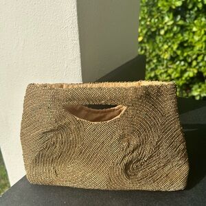 Moyna Gold Beaded Women's Bag